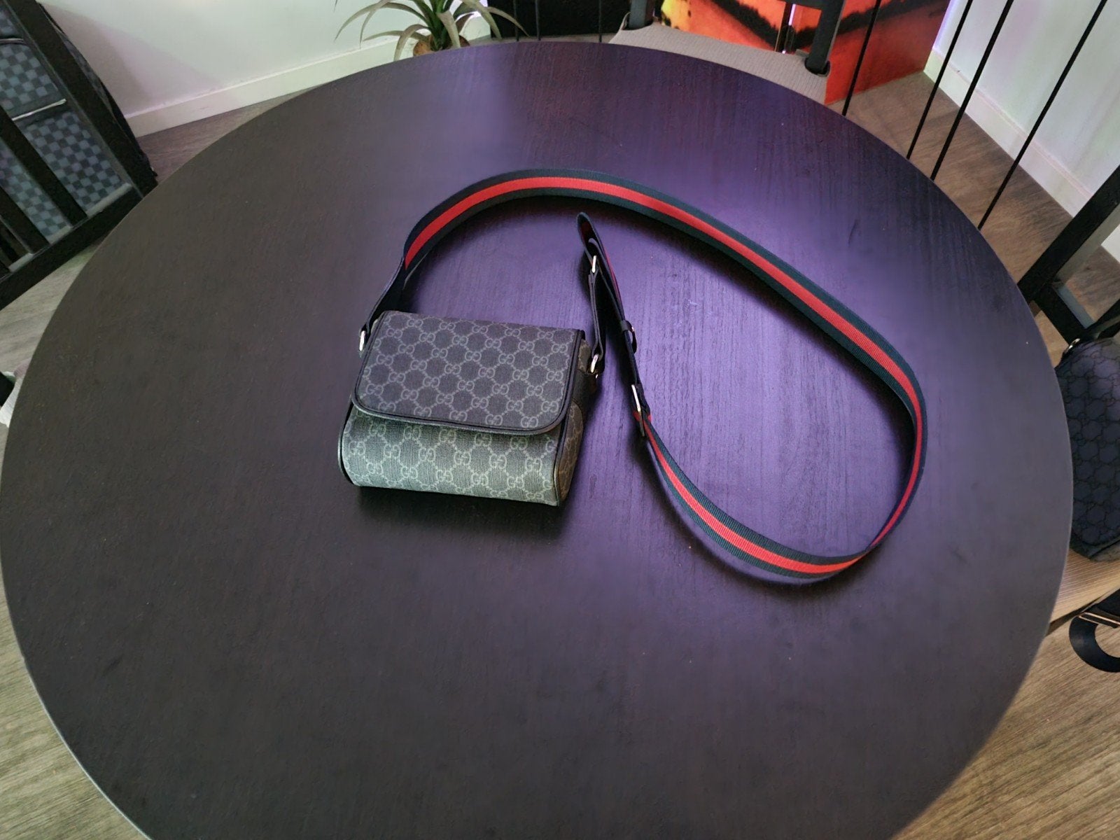 Gucci GG Supreme Messenger Tas met Webband, Ophalen of Verzenden, Zo goed als nieuw, Zwart, Overige merken