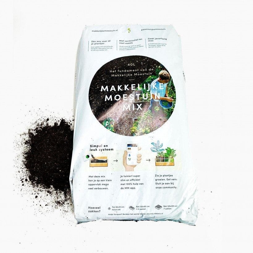Makkelijke Moestuin Mix 40L / Voeding 1kg / MM-mini zwart, Ophalen, Tuinaarde
