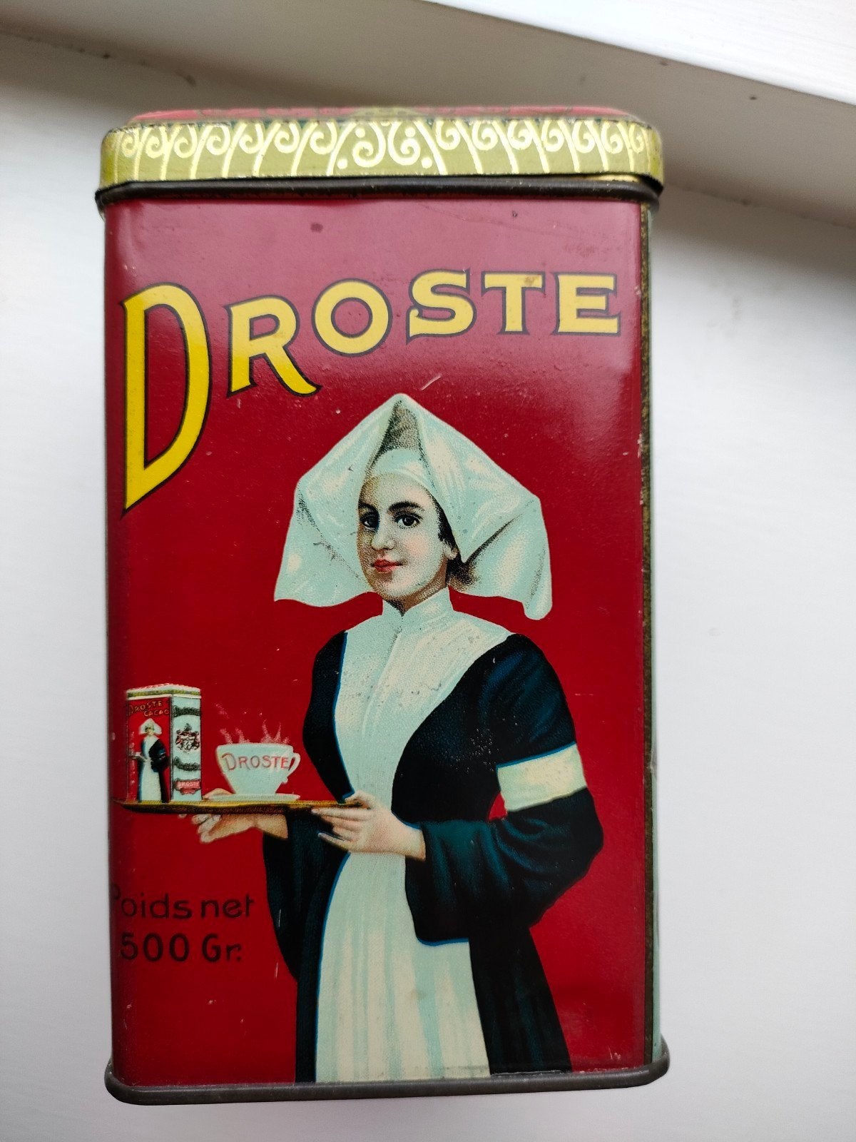 Droste Alcalinise 500 gram cacao blik, Verzamelen, Ophalen of Verzenden, Gebruikt, Overige, Droste