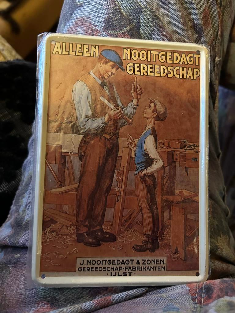 J. Nooitgedag  & Zonen gereedschap ansichtkaart reclamebord, Ophalen of Verzenden, Gebruikt, Reclamebord