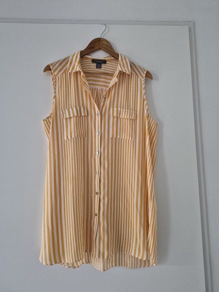 Top Primark maat 44 dames - gestreept - geel /wit, Primark, Geel, Maat 42/44 (L), Ophalen of Verzenden