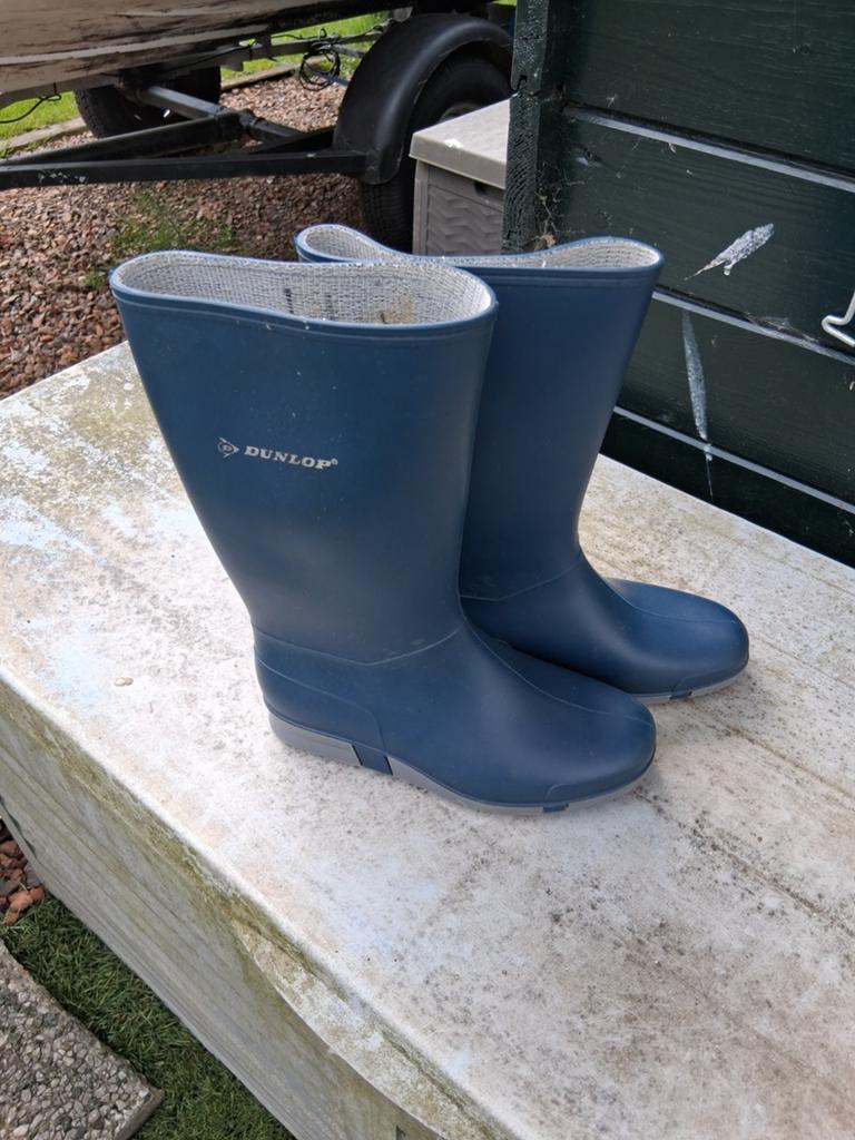 Regenlaarzen Dunlop mt 35, Ophalen of Verzenden, Zo goed als nieuw, Blauw, Regenlaarzen