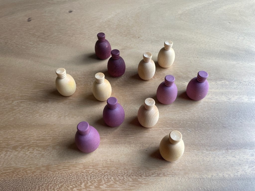 Grapat 12x paarse & houten ananas, Kinderen en Baby's, Speelgoed | Houten speelgoed, NL, Nieuw, Ophalen of Verzenden, Info@handmadebycharlie.nl