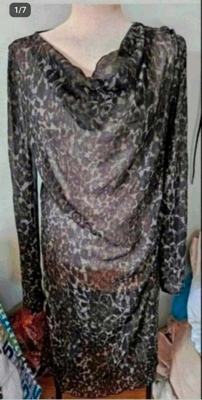 tijgerprint tuniek, Ophalen of Verzenden, Zo goed als nieuw, Maat 38/40 (M), Bruin