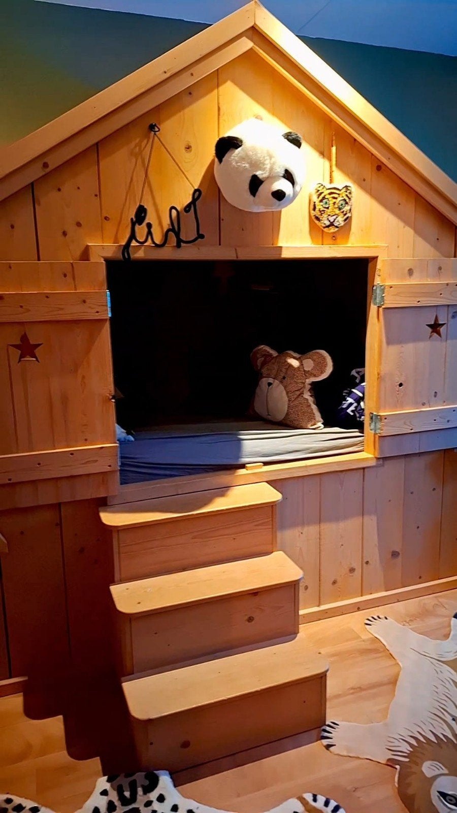 Tuin speelhut van steigerhout, Kinderen en Baby's, Kinderkamer | Bedden, Ophalen, Gebruikt, 180 cm of meer, 100 cm of meer