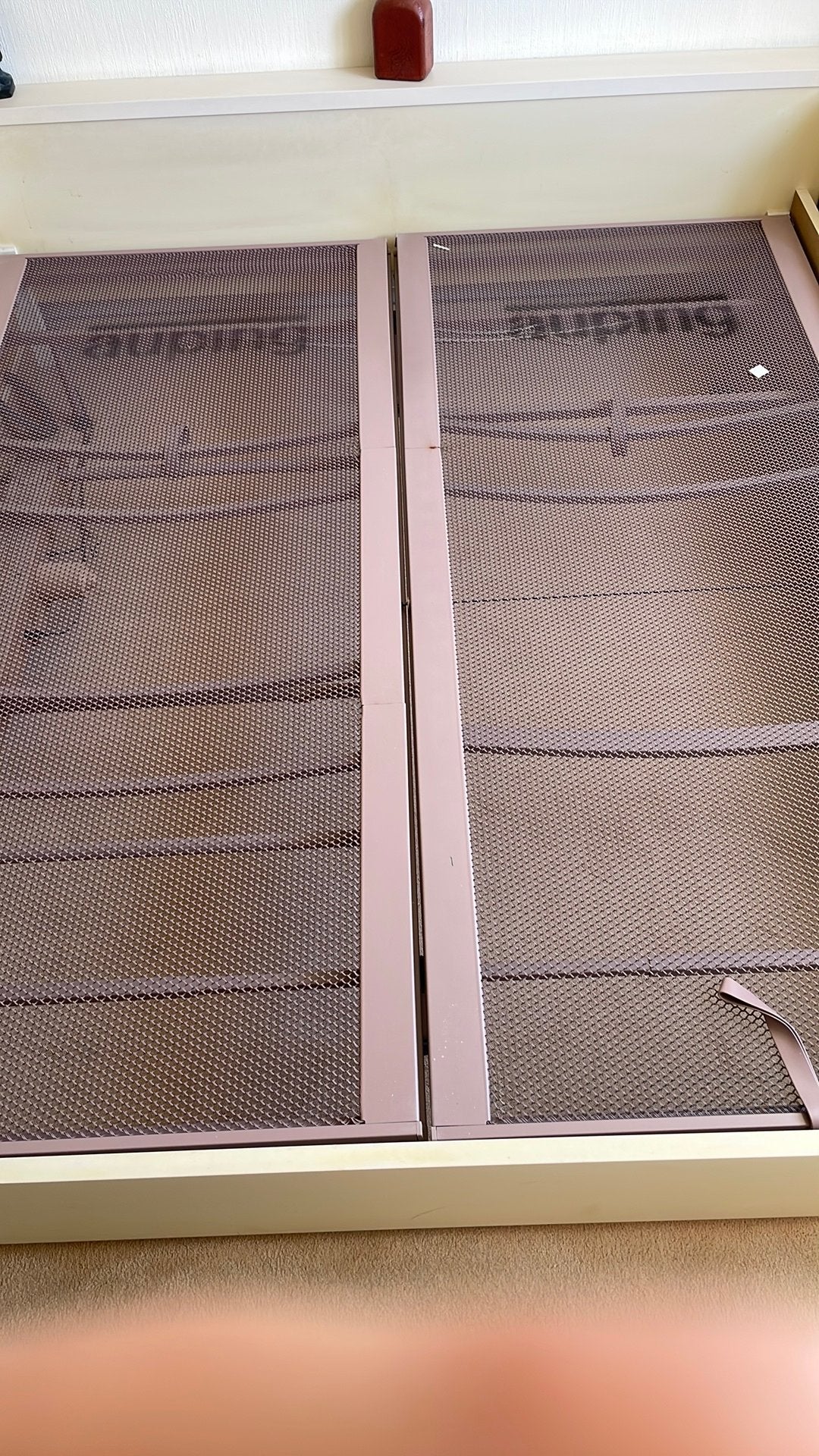 Auping spiraalbodems verstelbaar 1x elektrisch 1x handmatig, Ophalen, Gebruikt, 90 cm, Eenpersoons