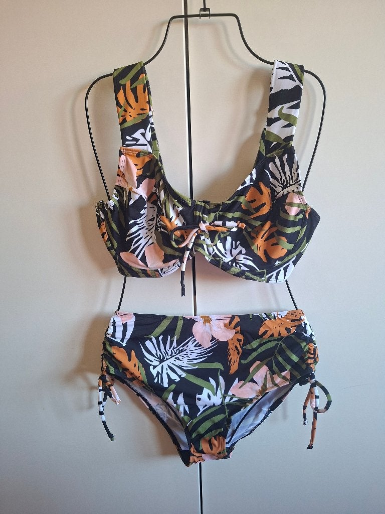 Bloemenprint Bikini hoge taille zwembroek 40 cup 80 E nieuw, Bonprix, Overige kleuren, Nieuw, Ophalen of Verzenden