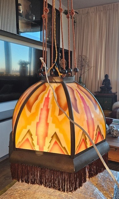 Amsterdamse school hanglamp - Art Deco - groot, Antiek en Kunst, Ophalen