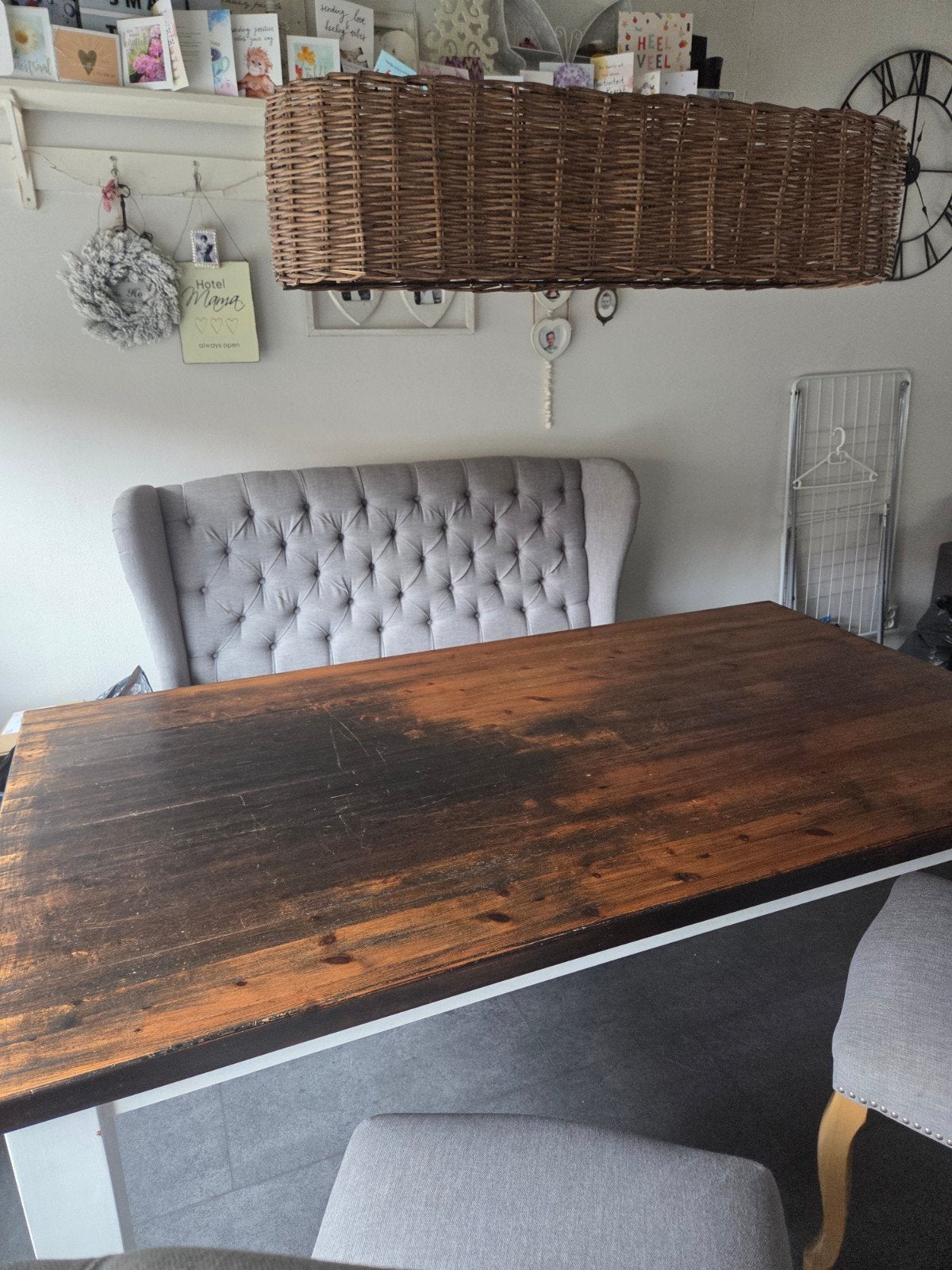 Eethoek te koop, zware stevige tafel met bank en 2 stoelen, Huis en Inrichting, Tafels | Eettafels, Ophalen, Gebruikt, 50 tot 100 cm