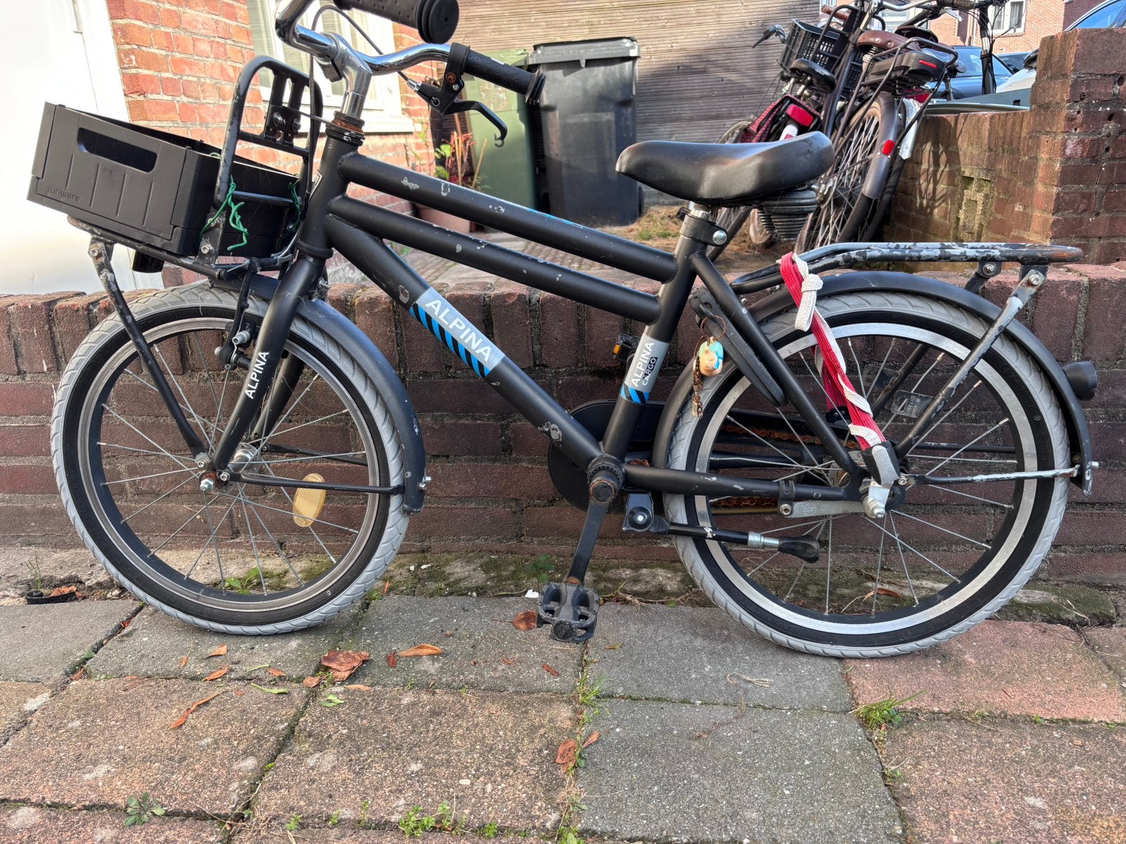 Alpina Cargo kinderfiets – met krat, Fietsen en Brommers, Ophalen, Zo goed als nieuw, 20 inch