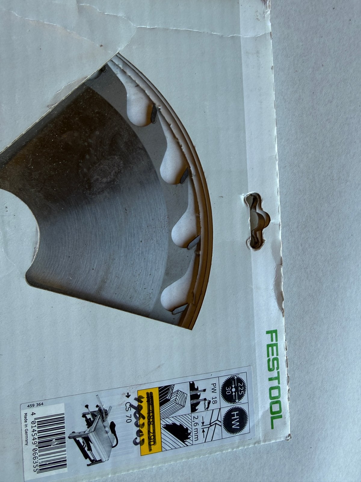 Festool HW Cirkelzaagblad 225x30mm voor CS 70, Ophalen, Nieuw, Cirkelzaag