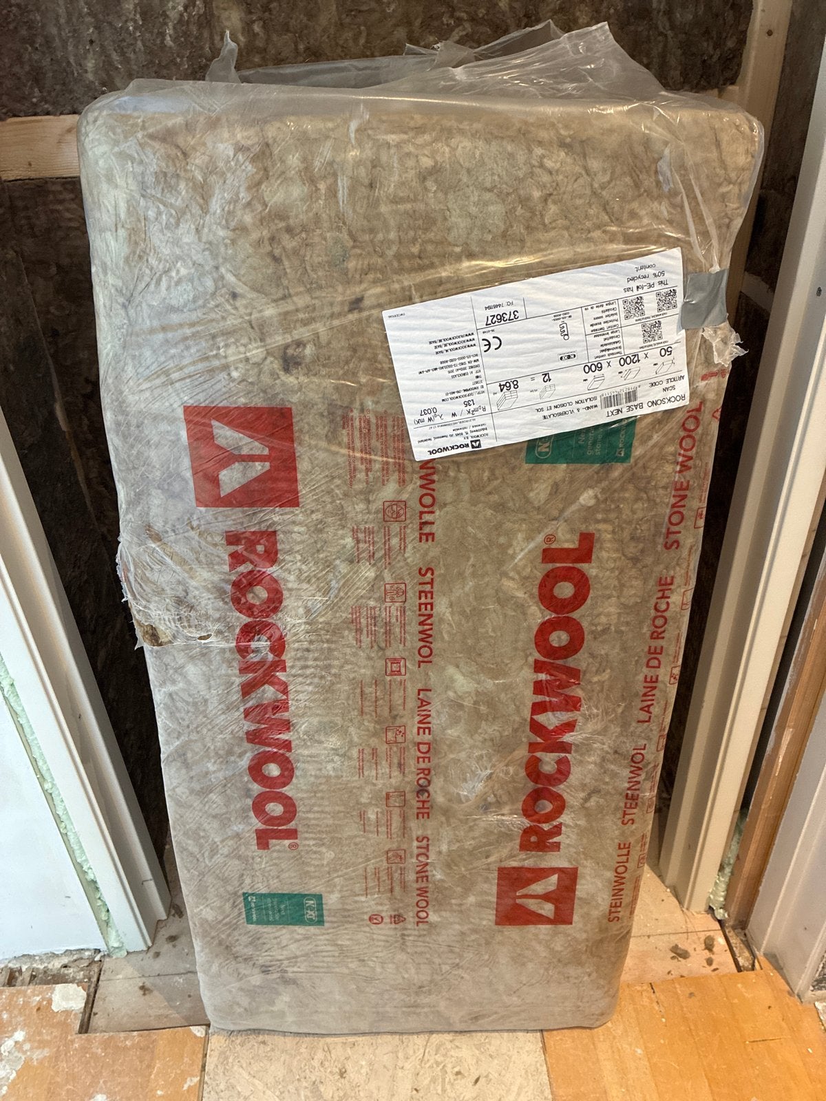 Rockwool Rocksono Base Next isolatieplaten 50mm, 4 tot 8 cm, Gebruikt, Steenwol, Vloerisolatie