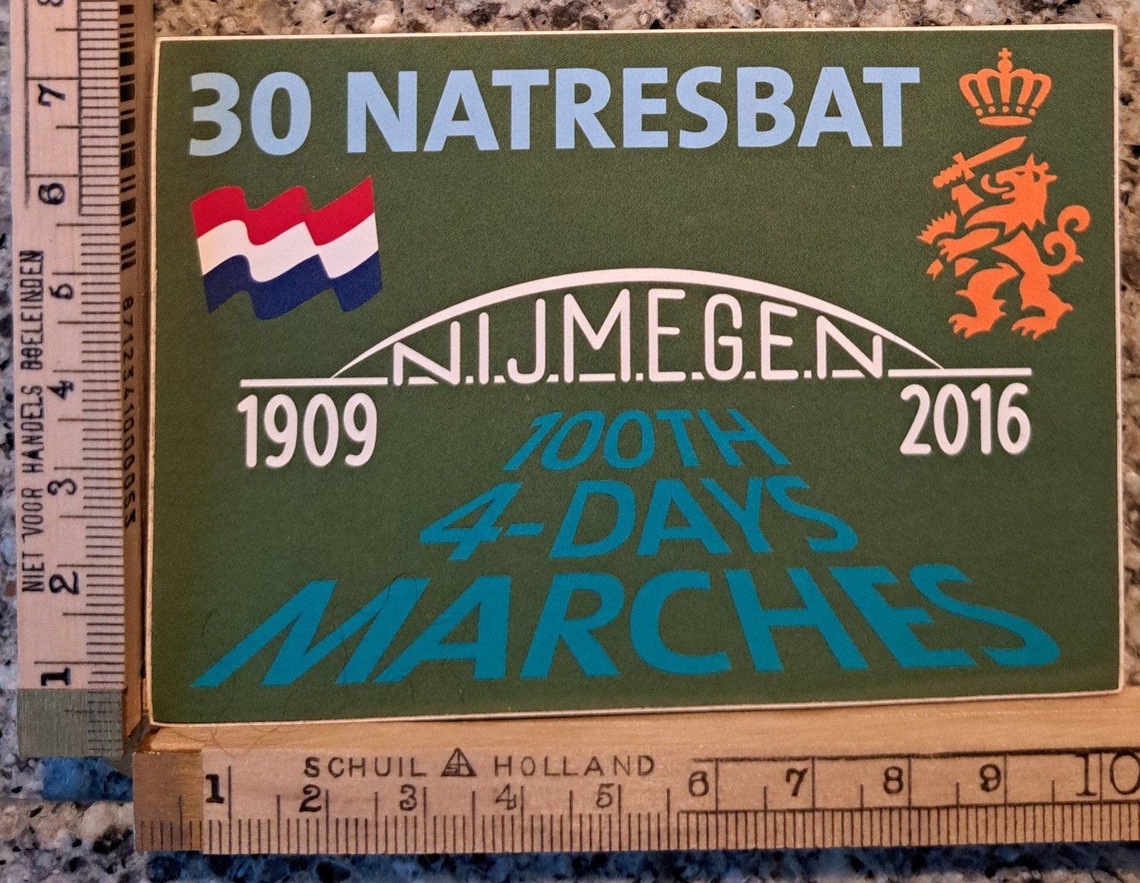 Sticker Nijmegense vierdaagse 30 NATRESBAT 2016, Ophalen of Verzenden, Zo goed als nieuw, Overige typen