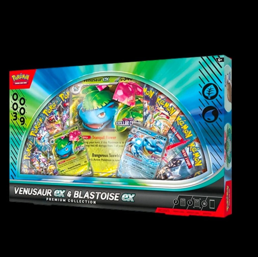 mega venusaur ex en blastoise ex premium collection, Ophalen of Verzenden, Nieuw, Boosterbox, Foil