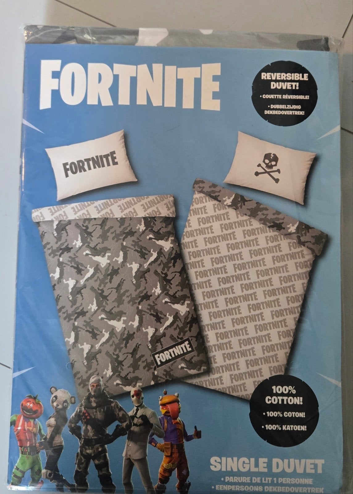 Nieuw Fortnite Dekbedovertrek 140x200 - 100% Katoen, Nieuw, Grijs, Verzenden, Jongetje of Meisje