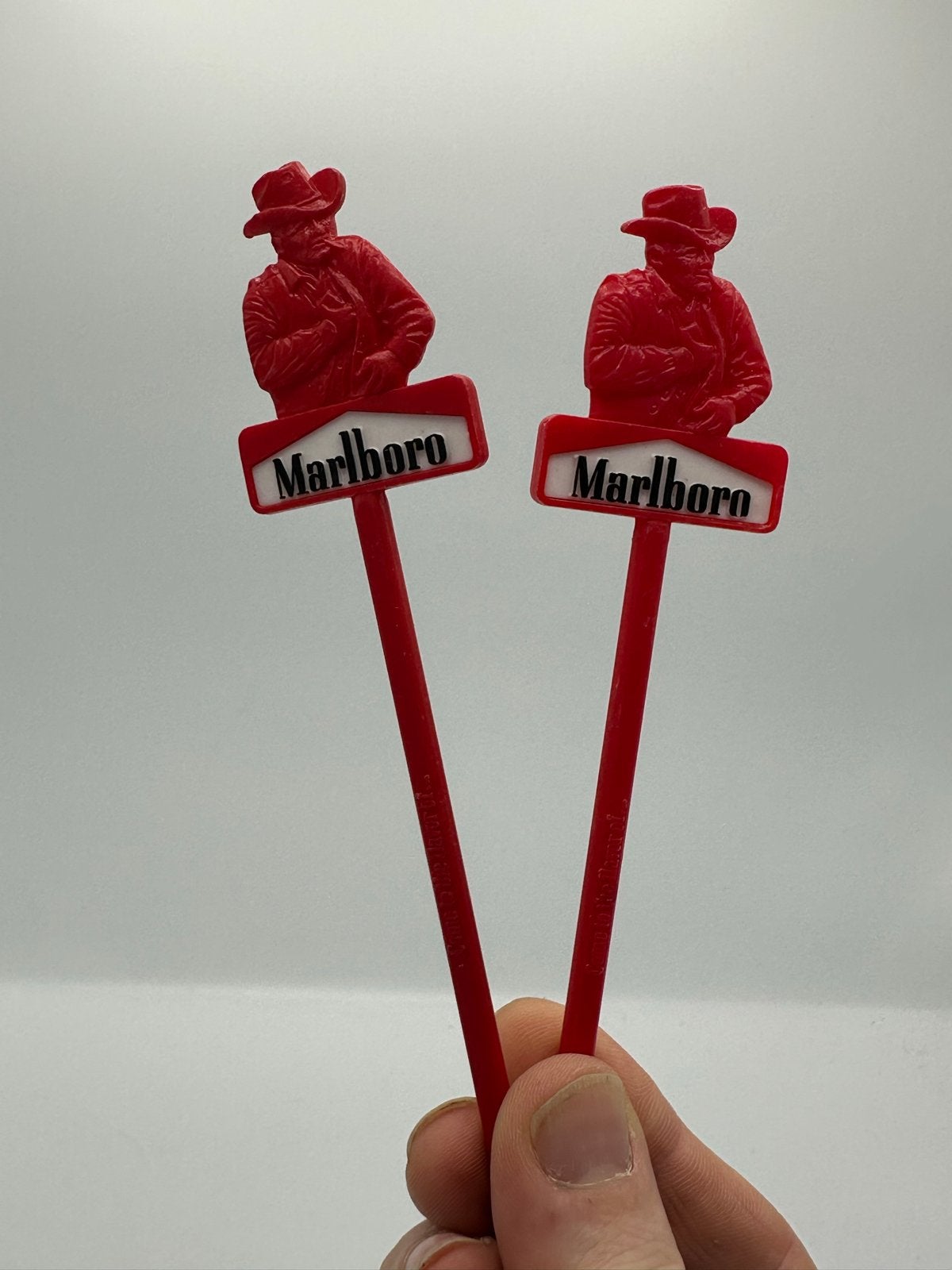 Vintage Marlboro Cowboy roerstaafjes - Set van 2, Ophalen of Verzenden, Gebruikt, Gebruiksvoorwerp