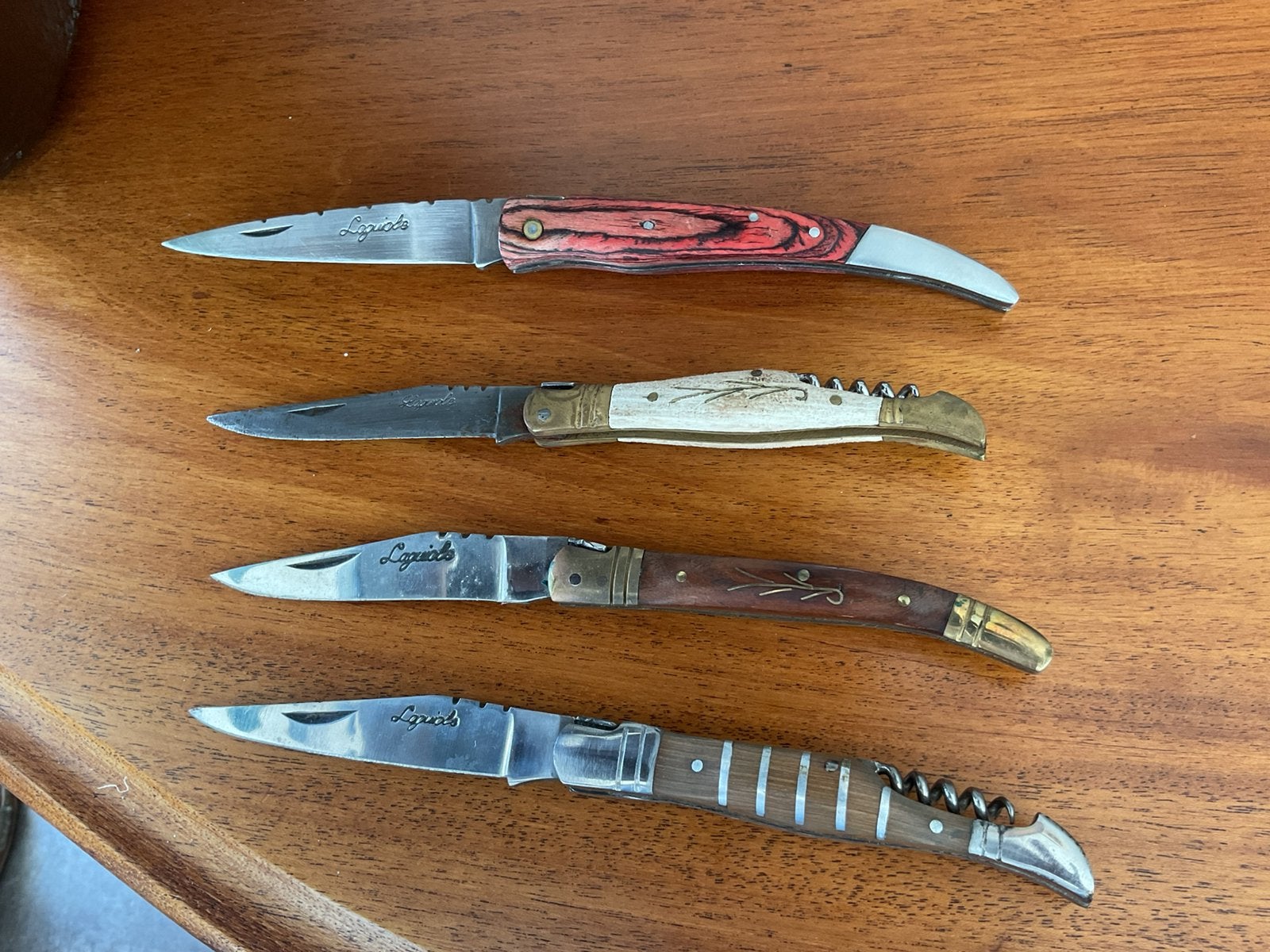 4 Laguiole Zakmessen. 2 met kurkentrekker, Ophalen of Verzenden, Gebruikt