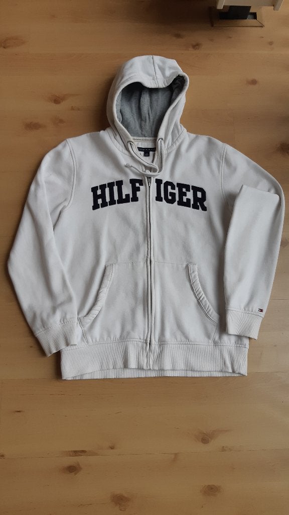 tommy hilfiger vest / hoodie mt L, Kleding | Heren, Truien en Vesten, Ophalen, Zo goed als nieuw, Wit
