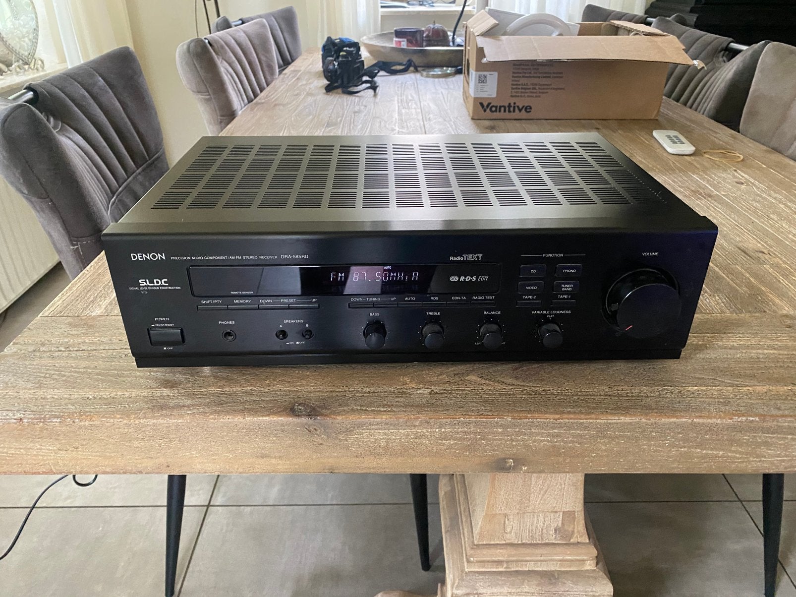 Denon DRA585RD stereo receiver 80 watt met phono, Audio, Tv en Foto, Versterkers en Receivers, Gebruikt, Denon, Ophalen of Verzenden