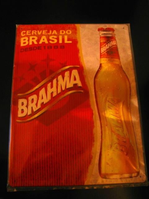 Brahma Bier Schild Brahma Brasil beer cerveja do Brasil, Ophalen of Verzenden, Nieuw, Reclamebord