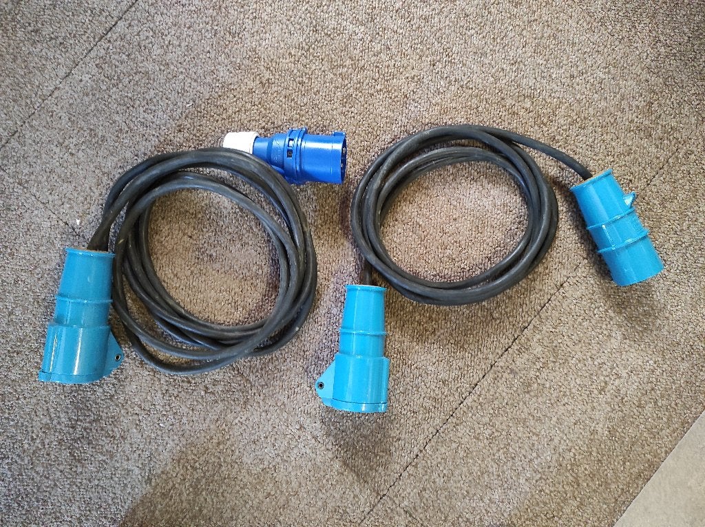 2x CEE 3P 16a camping stekkers met 1mm2 kabel, Ophalen of Verzenden