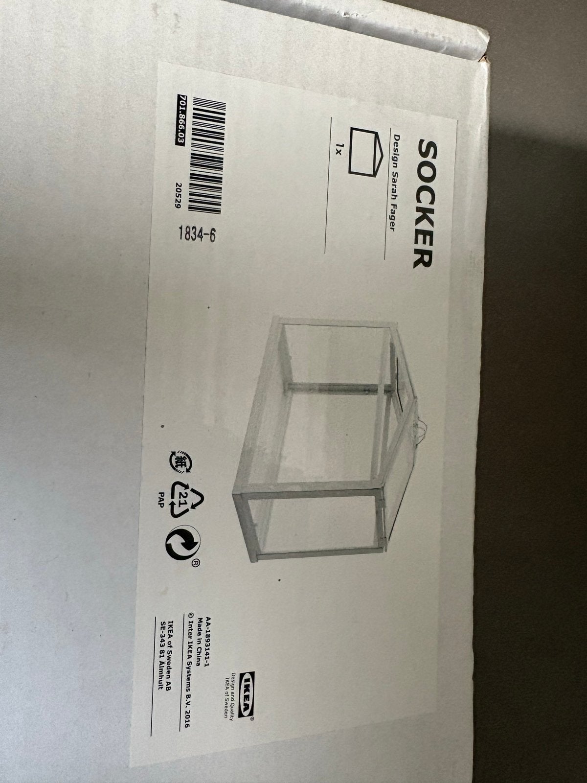 IKEA SOCKER Kweekkasje - Nieuw in doos, Tuin en Terras, Glas, Ophalen, Staal, Kweekkas