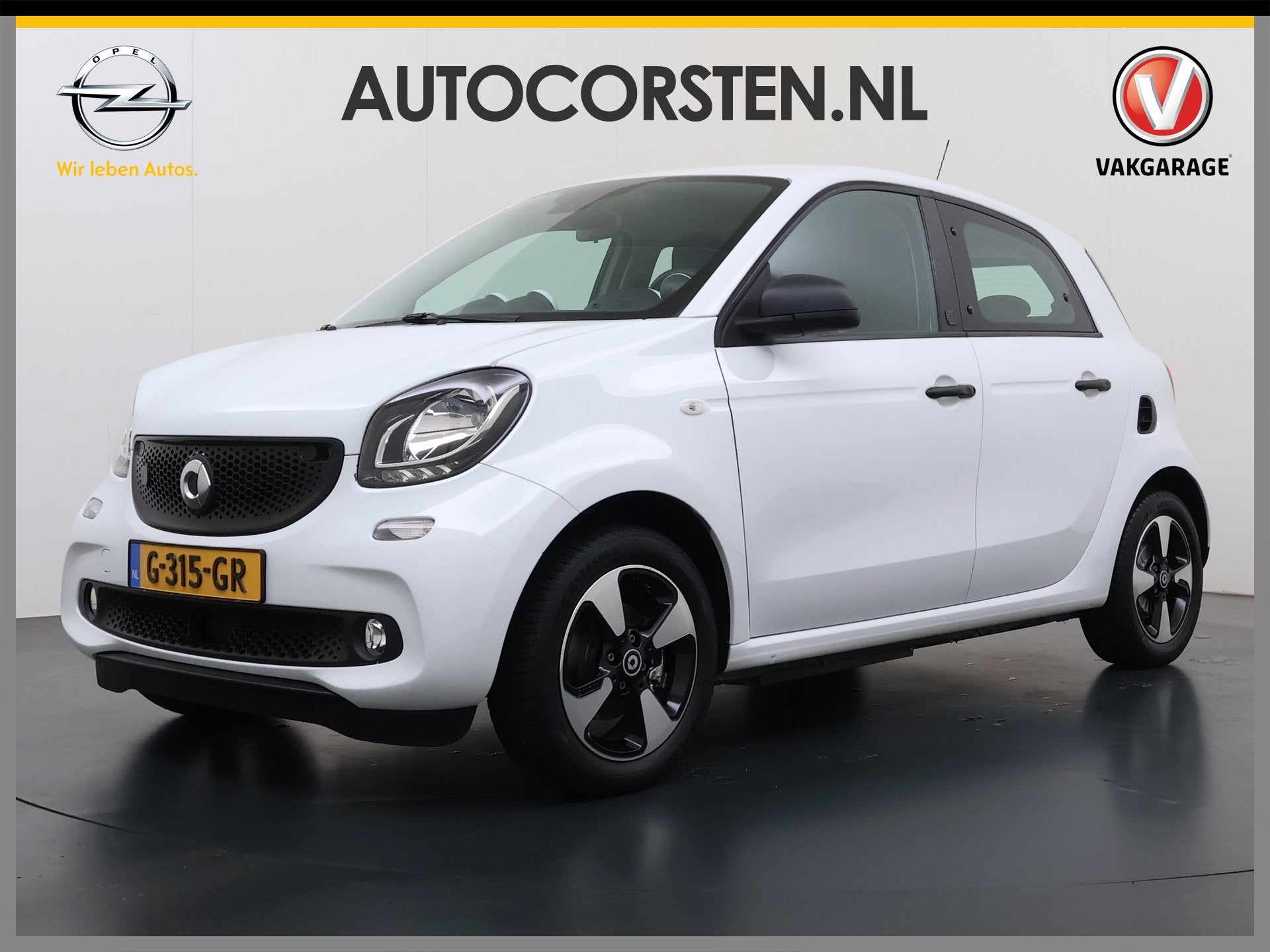 Smart Forfour EQ Electric AUT 2/3 Leer SOH 95% Ecc Bluetooth, Auto's, Smart, Achterwielaandrijving, Gebruikt, 43 €/maand, Wit