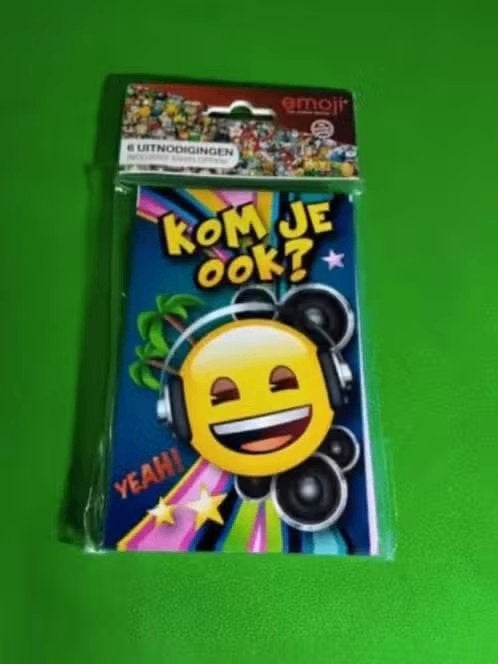 NIEUW! Interstat Uitnodigingskaarten Emoji 24 stuks €6,99, Ophalen of Verzenden, Nieuw, Feestartikel, Overige