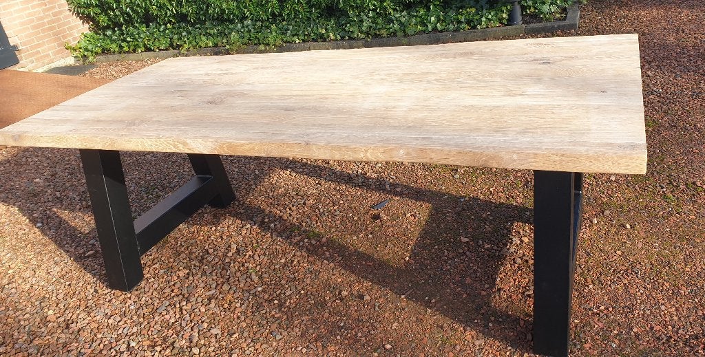 Massief eiken boom tafel boomstamtafel, Eikenhout, 50 tot 100 cm, Rechthoekig, Ophalen