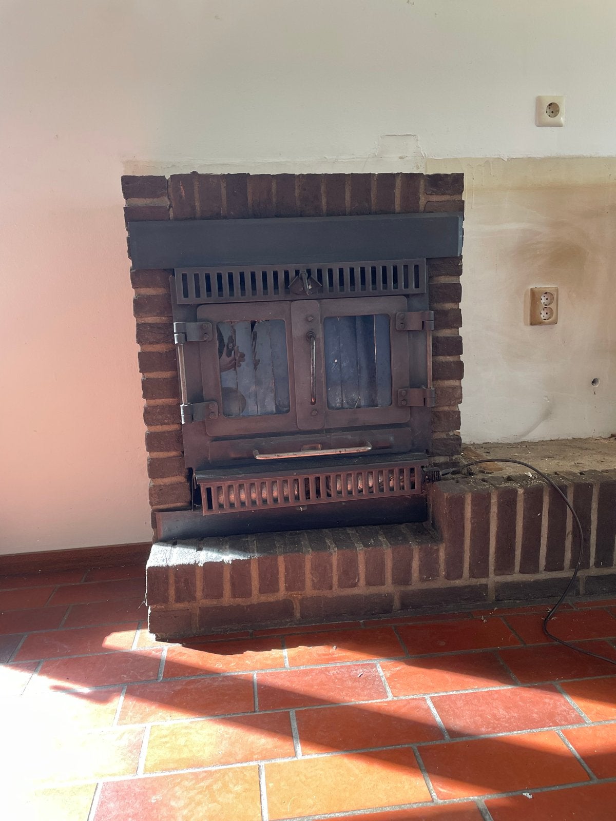 Inbouw Houtkachel met ventilator, Huis en Inrichting, Kachels, Ophalen, Gebruikt, Houtkachel, Inbouw