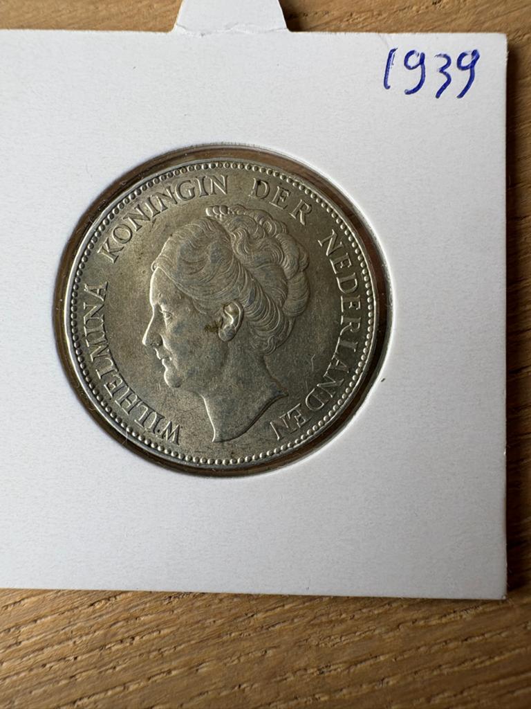 Unc Zilveren 1 Gulden Munt Koningin Wilhelmina 1939, Postzegels en Munten, Munten | Nederland, 1 gulden, Zilver, Ophalen of Verzenden