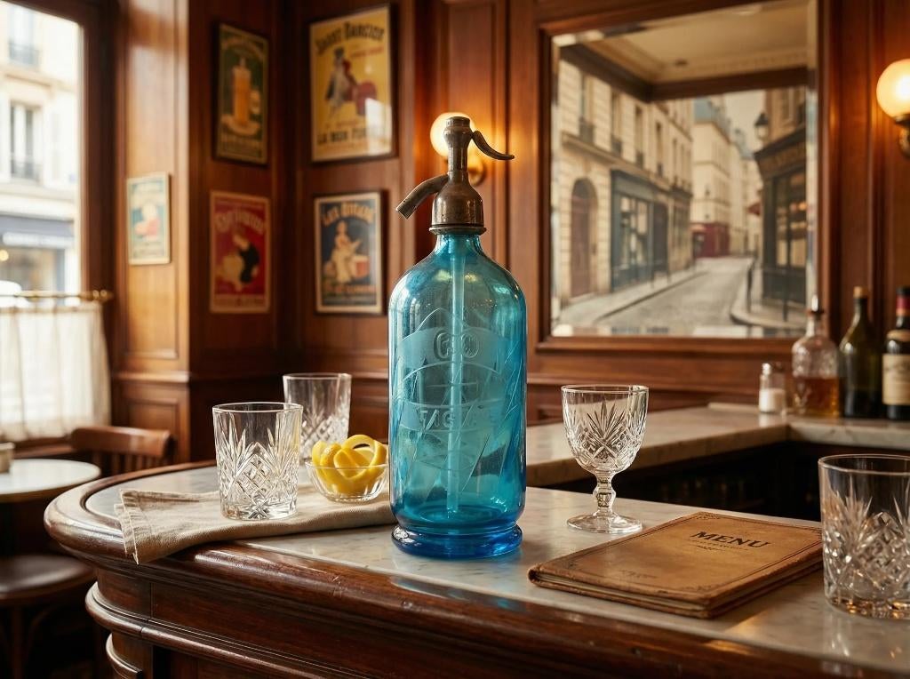 Antieke spuitfles/soda sifon – Parijs 1931, Antiek en Kunst, Ophalen of Verzenden