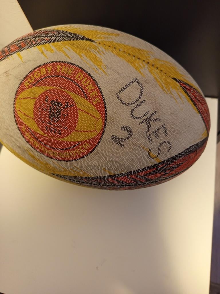 Vintage Rugbybal - Gevangen tijdens wedstrijd!, Ophalen of Verzenden, Gebruikt, Bal