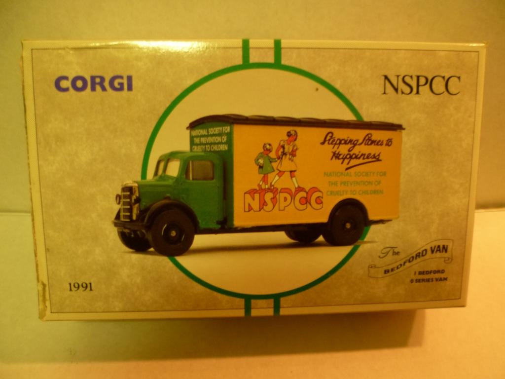 Corgi 1991 NSPCC Bedford O series Van Vrachtauto 13,5cm lang, Ophalen of Verzenden, Nieuw, Bus of Vrachtwagen