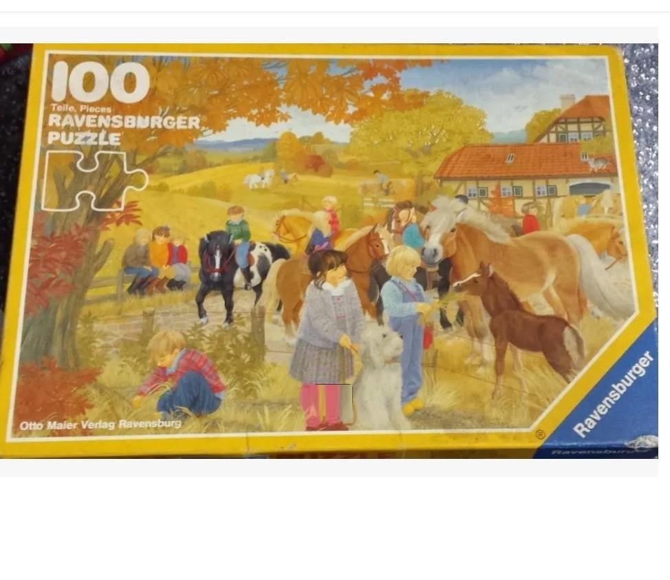 Legpuzzel Puzzels retro otto maier paarden en nog vintage, Ophalen of Verzenden, 500 t/m 1500 stukjes, Gebruikt