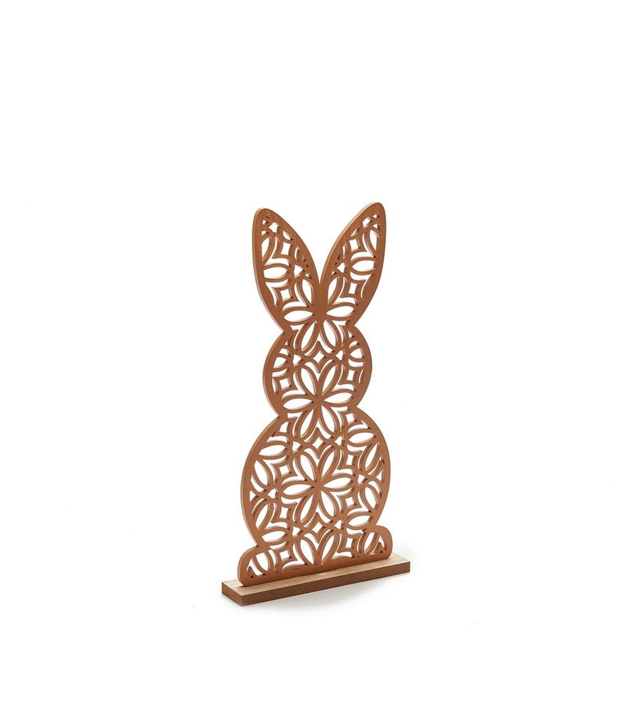 Wooden 'mandala' rabbit standing 16x31cm, Veens Living, Nieuw, Elst, Info@veensliving.nl