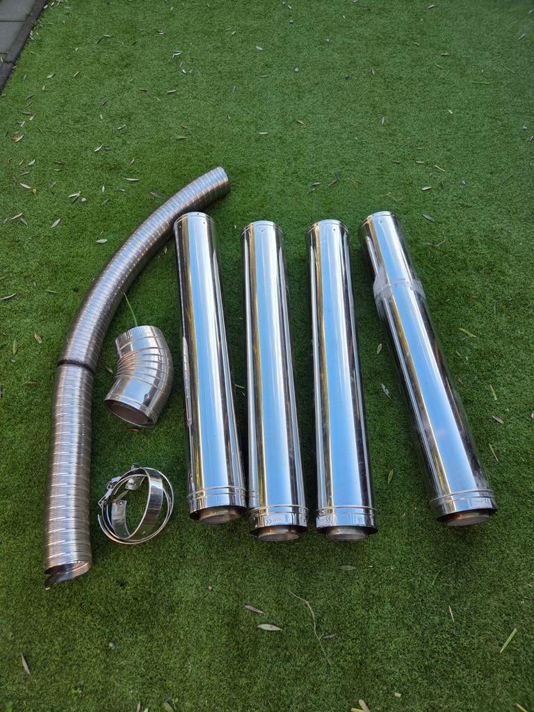 Concentrische buizen 150/100mm rookgasafvoer, Doe-het-zelf en Verbouw, Ophalen, Gebruikt, Minder dan 30 cm, Kachel