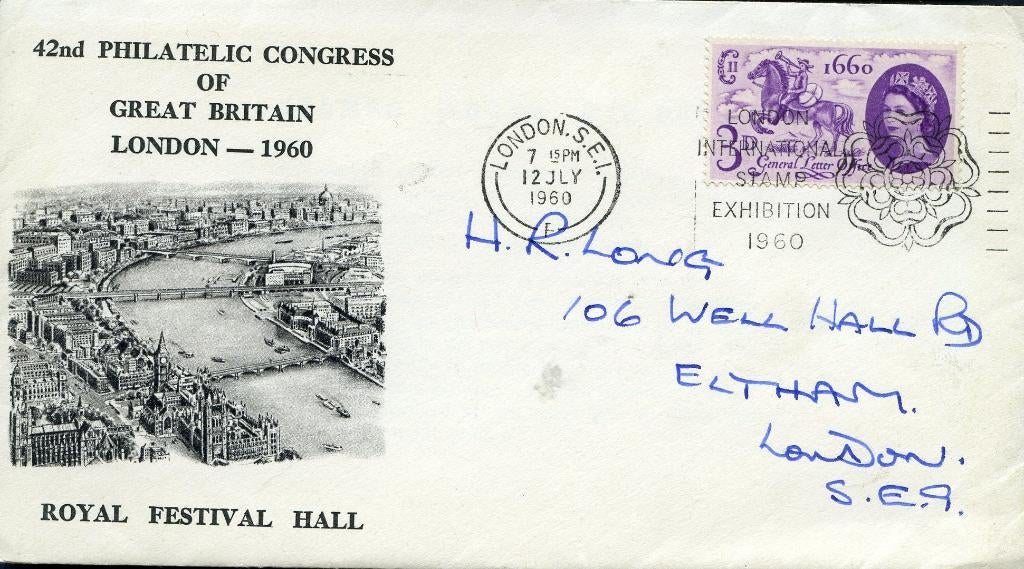 Engeland GB 1960 c282 Filatelie congres Londen, Postzegels en Munten, Postzegels | Eerstedagenveloppen, Verzenden, Beschreven