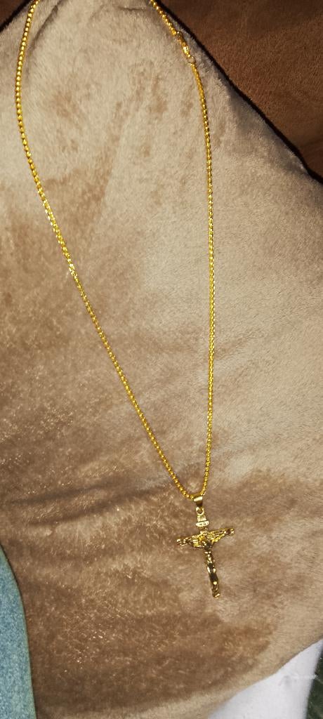 Zware ketting met kruis, Sieraden, Tassen en Uiterlijk, Kettingen, Overige materialen, Verstelbaar, Nieuw, Ophalen of Verzenden