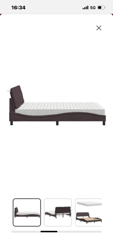 Nieuw bed - Nooit gebruikt!, Ophalen, Bruin, 140 cm, 200 cm