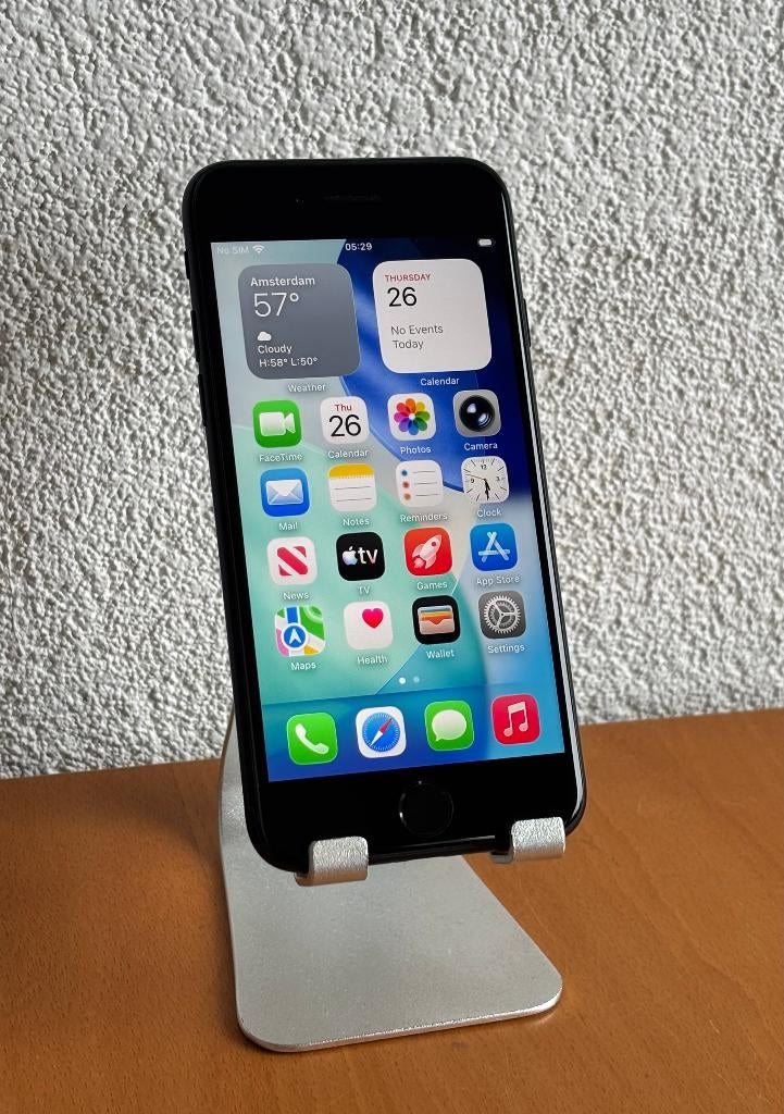 Apple iPhone SE (3) 2022 64GB | Garantie | Zeer nette staat, Zwart, Refurbished, Ophalen of Verzenden, 64 GB