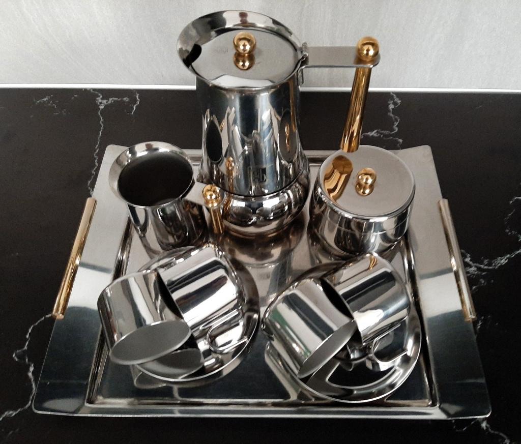 Vintage Douwe Egberts percolator met servies, Overige materialen, Gebruikt, Overige typen, Ophalen of Verzenden