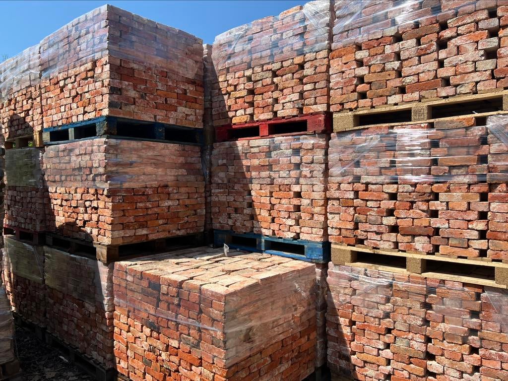 Antieke rode oude metsel bakstenen 21.5x5.5 350M2 uniek!, Ophalen of Verzenden, Gebruikt, Bakstenen