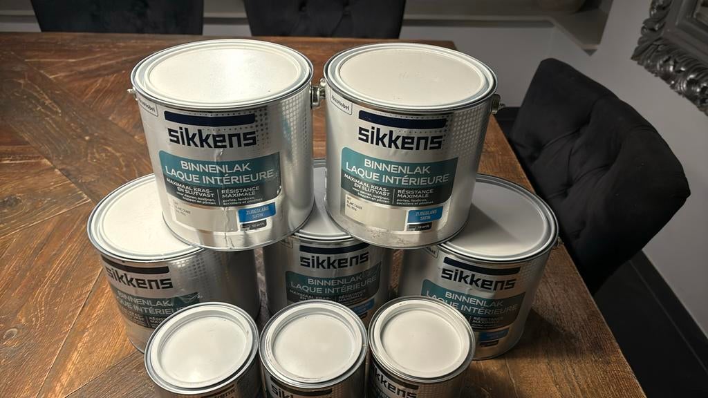 Sikkens 9016 /9010. zijdeglans  ,Mat,Hoogglans 2.5 l 49 euro, Verzenden, Wit, Nieuw, Lak