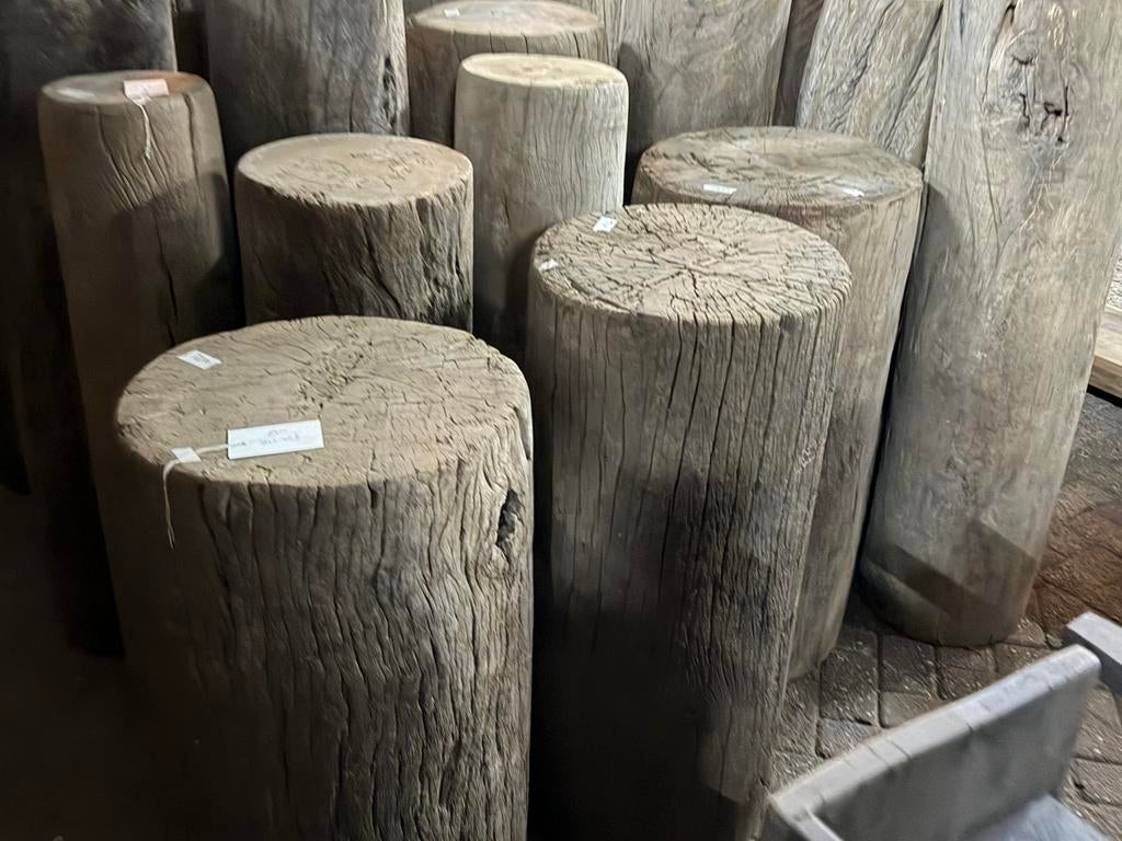 Houten zuilen zuil meerpaal rond  stoer sober oud hout, Ophalen, Nieuw, Nvt, Nvt