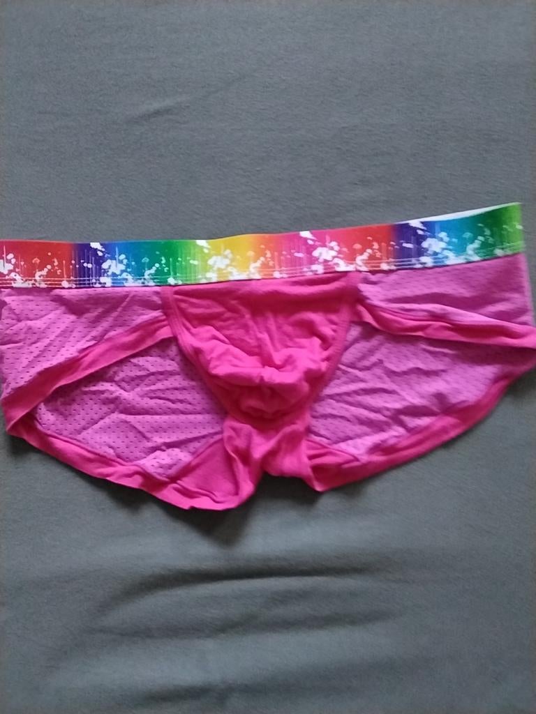 Heren onderbroek ondergoed slip roze L gay gaatjes achterkan, Ophalen of Verzenden, Roze, Slip