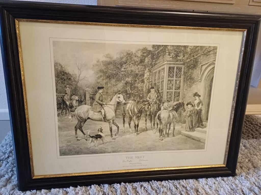 Klassieke print in lijst, groot formaat, Antiek en Kunst, Ophalen