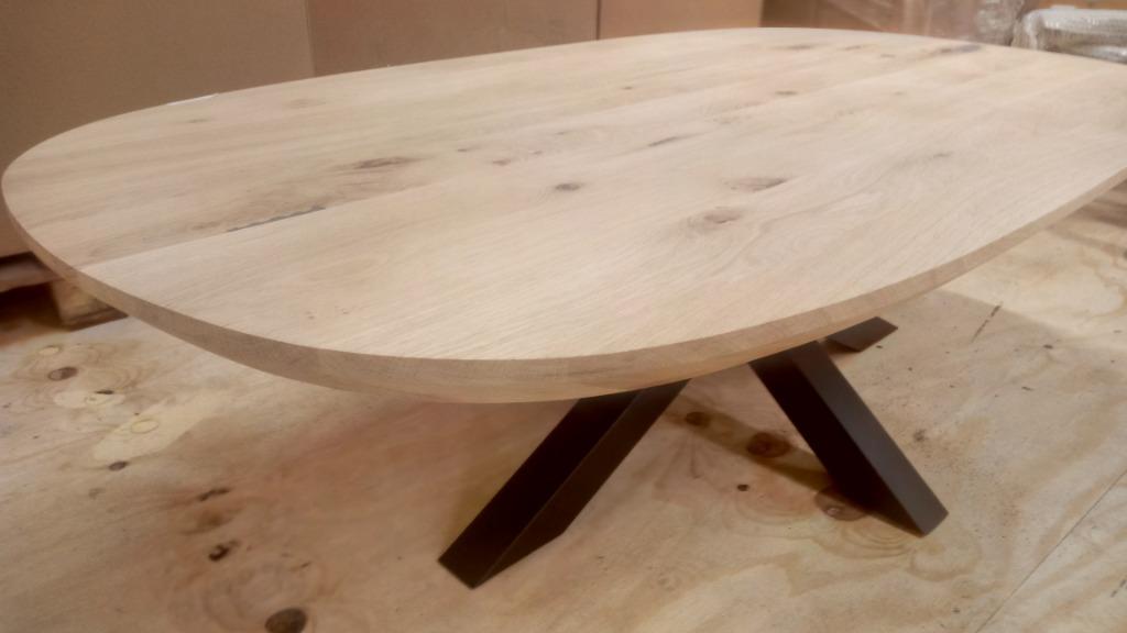 eiken tafelbladen deens model deense kant facet, Huis en Inrichting, Tafels | Eettafels, Ophalen, Eikenhout, Nieuw, 50 tot 100 cm