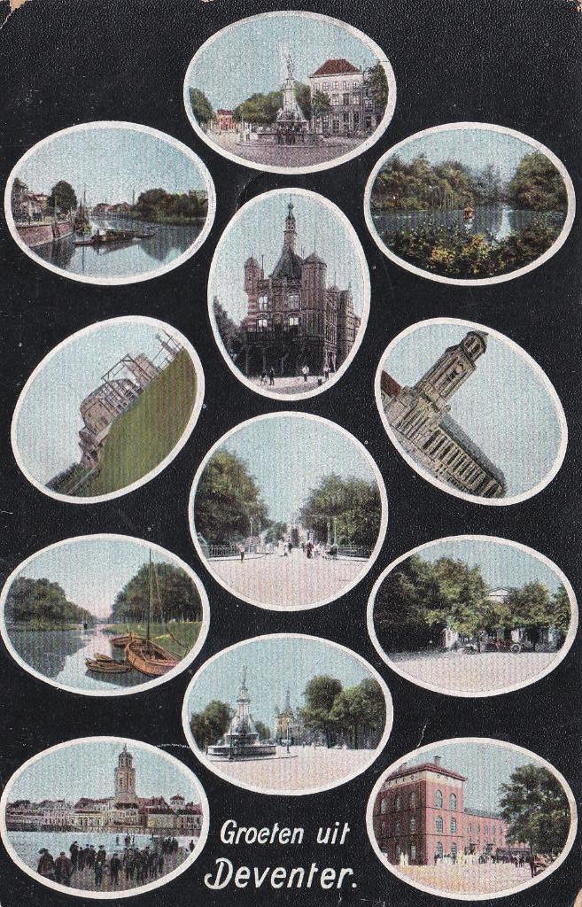 GA1229 Groeten uit Deventer Batmen Wilp Eefde Voorst 1908, Verzenden, Voor 1920, Gelopen, Overijssel