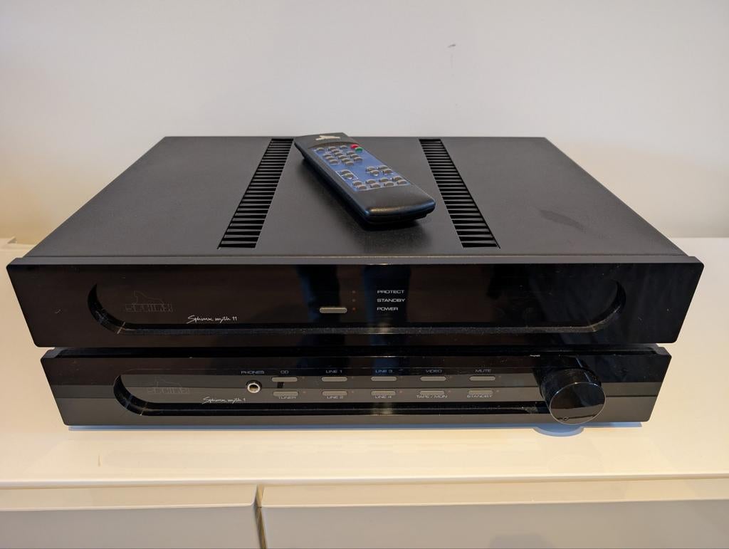 Sphinx Myth 1 & 11 - Gemodificeerd door Audio Clinic, Audio, Tv en Foto, Versterkers en Receivers, Zo goed als nieuw, Stereo, 120 watt of meer